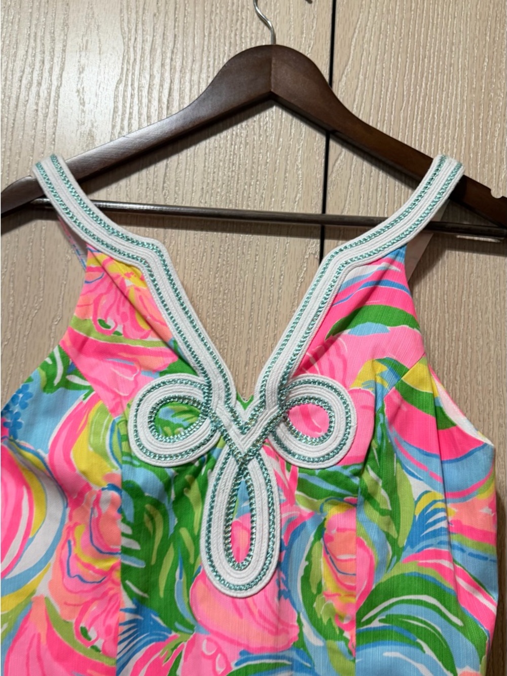 Lilly Pulitzer Tessa Shift Dress Size 4 Pink Tropical Print So A Peeling Cotton - Picture 7 of 15